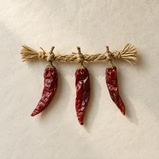마른 고추를 꿴 금줄